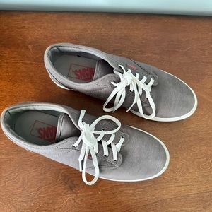 Women’s size 8 Vans, canvas. Grey/dark taupe
